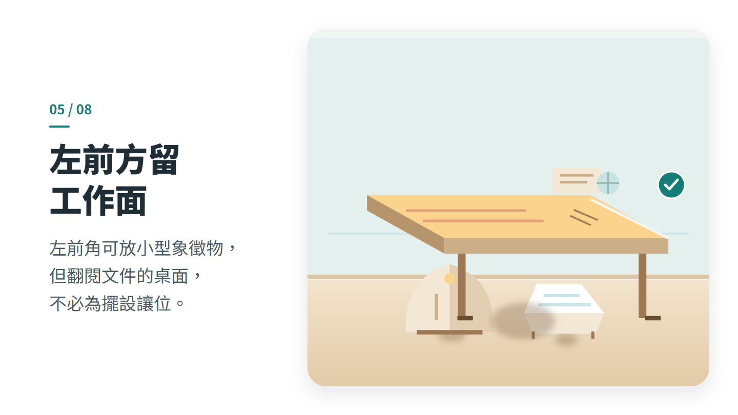 左前方留 工作面