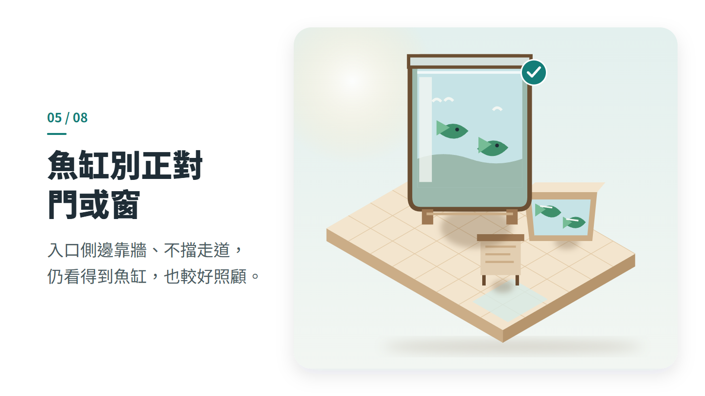 魚缸別正對 門或窗