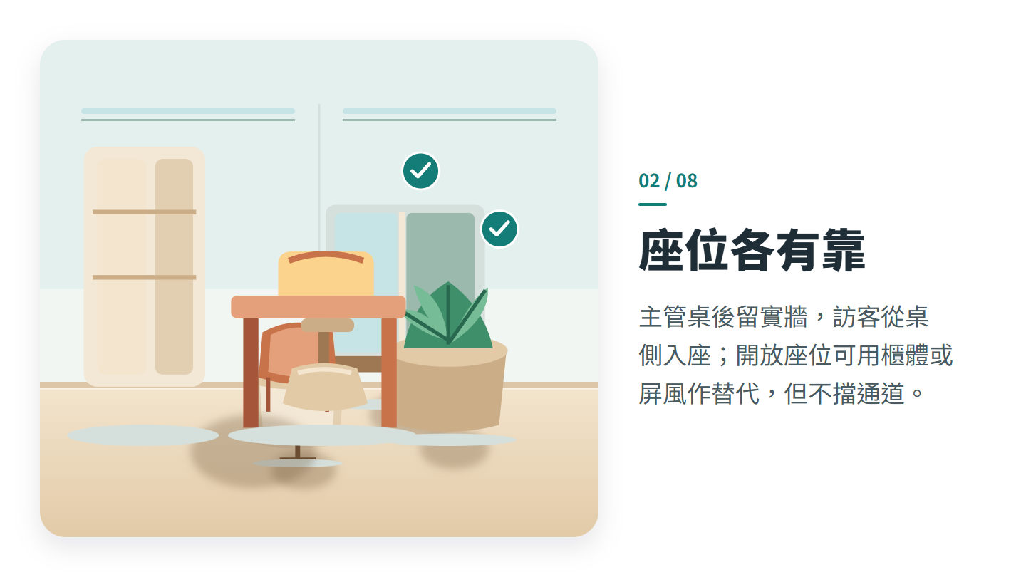 座位各有靠